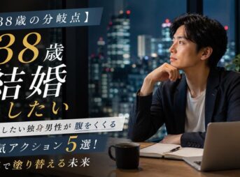 【38歳の分岐点】結婚したい独身男性が腹をくくる本気アクション5選！1年で塗り替える未来