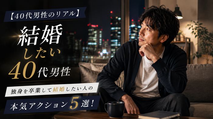 【40代男性のリアル】独身を卒業して結婚したい人の本気アクション5選