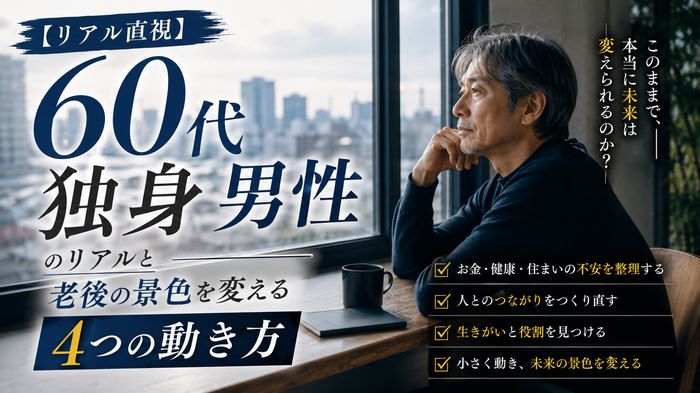 【リアル直視】60代独身男性のリアルと老後の景色を変える4つの動き方