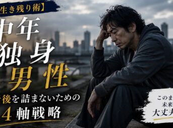 【生き残り術】中年独身男性が老後を詰まないための4軸戦略