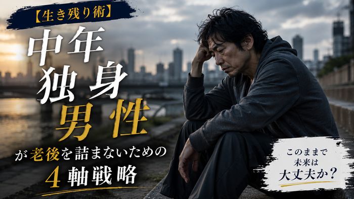 【生き残り術】中年独身男性が老後を詰まないための4軸戦略